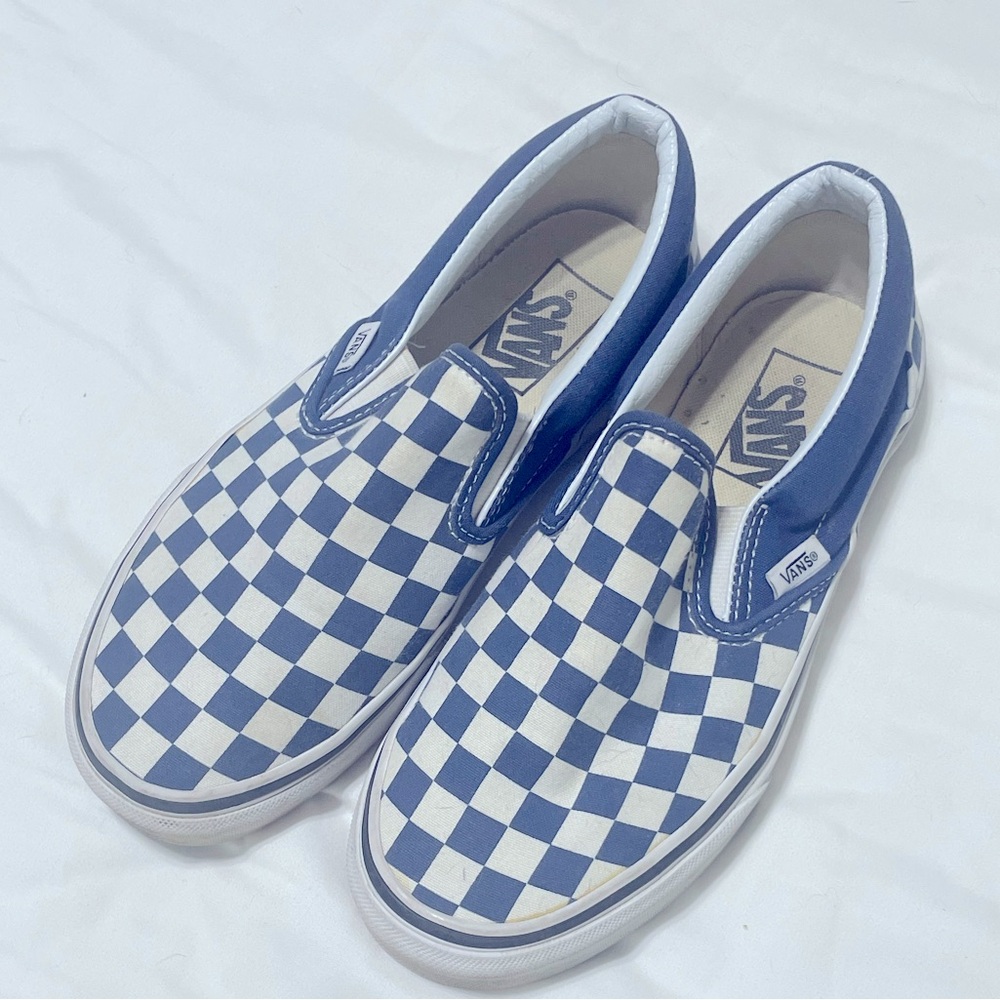 VANS EUC Slip On ‘Parisian Night’ navy blue/white Checkerboard Men’s 5.5/Wmns 7